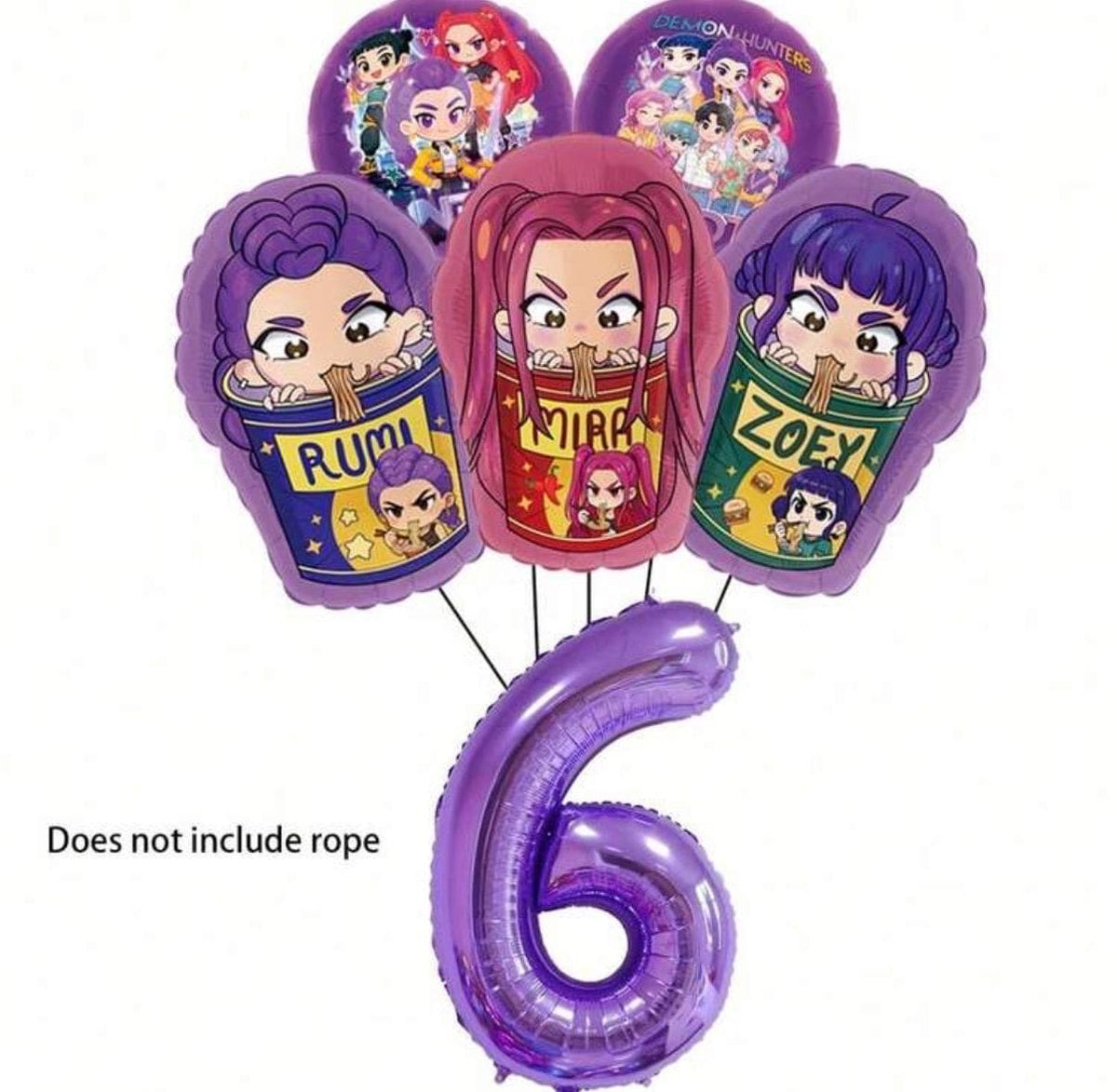 Pop Starts Demon Hunters Balloon Set | Birthday Party Decoration | Number 1| Anime Inspired Balloons