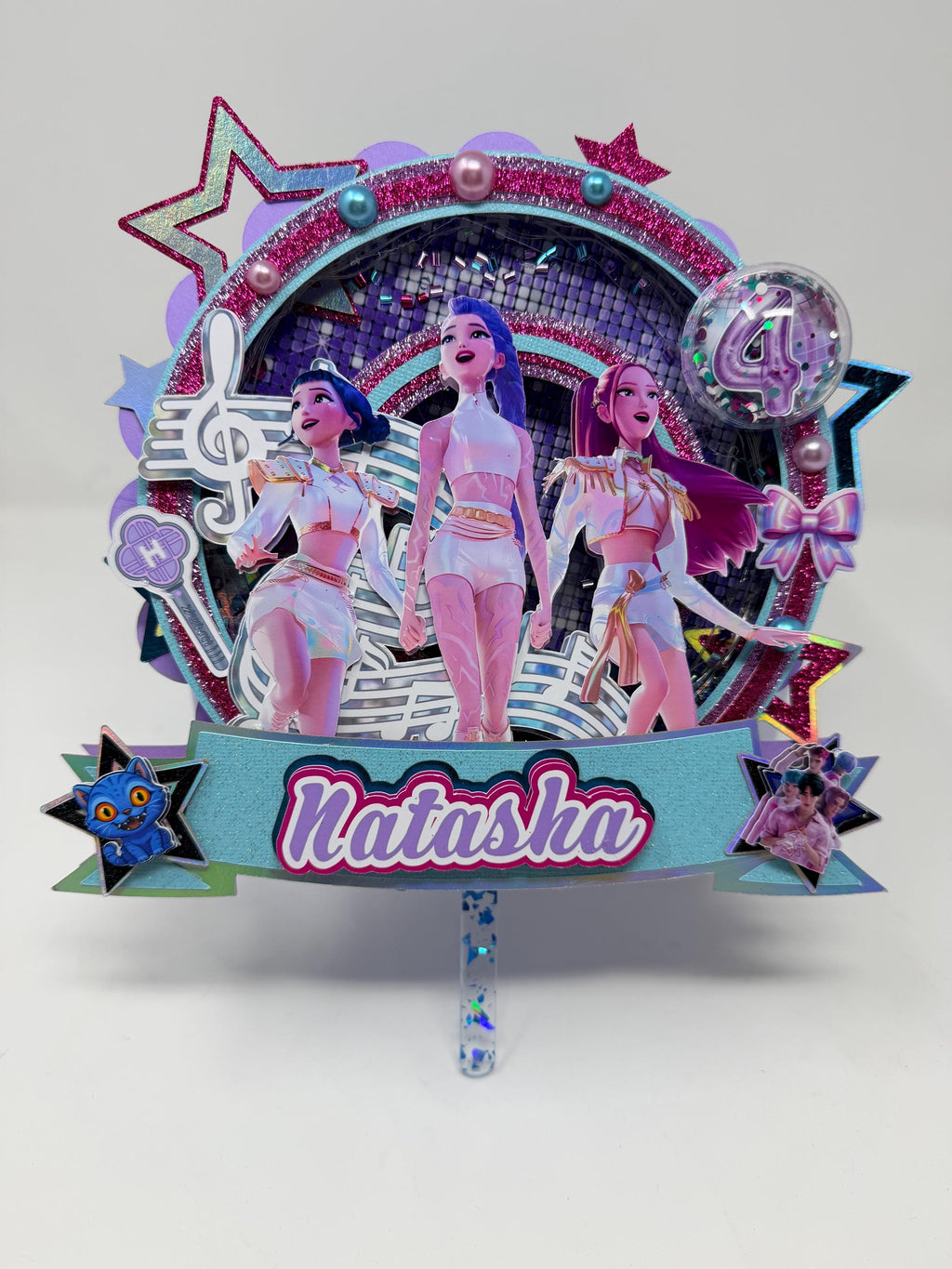 K-Pop Inspired LED Cake Topper Personalized Birthday Cake Decoration