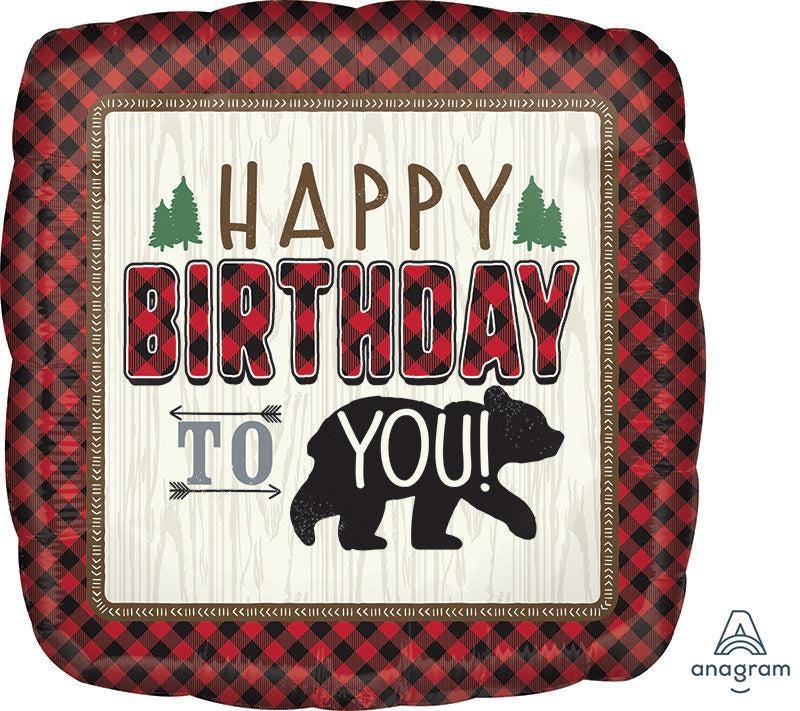 Lumberjack Birthday Balloon Bouquet, Rustic Bear Party Balloons, Buffalo Plaid Birthday Decor, Woodland Balloon Centerpiece