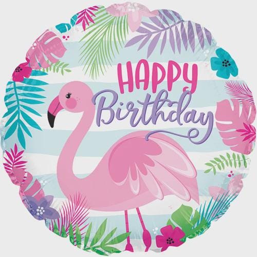 Flamingo Birthday Balloon Bouquet, Pink Tropical Party Balloons, Happy Birthday Flamingo Decor, Girls Summer Birthday Balloon Set