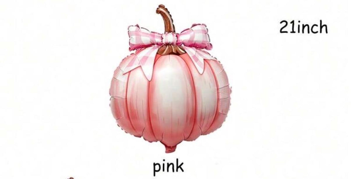 Pink Pumpkin Balloon Bouquet, 2 Foil Pumpkins with 4 Latex Balloons, Rose Gold and Blush Pink Fall Party Decor