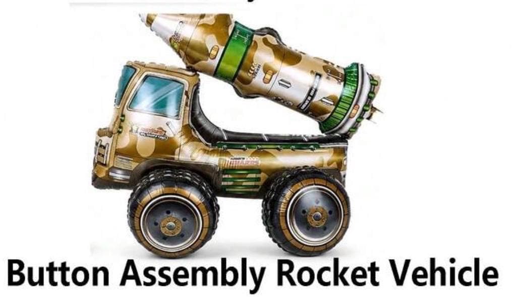 Military Truck Balloon Bouquet, Army Birthday Balloons, Camouflage Rocket Truck Balloon, Green Black Gold Birthday Party Decor