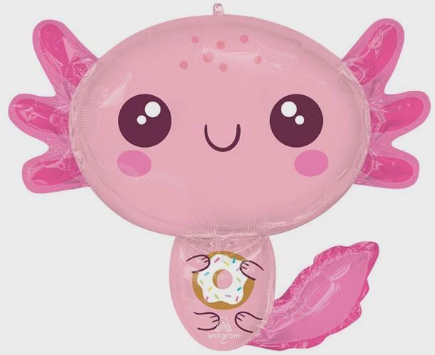 Cute Axolotl Birthday Balloon Bouquet – Pink & Blue Party Balloons