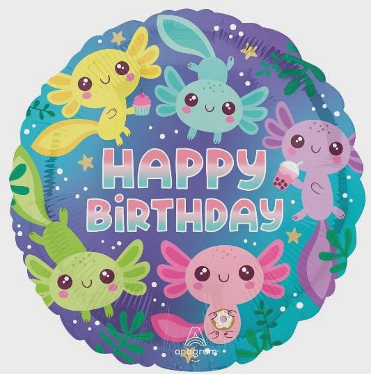 Cute Axolotl Birthday Balloon Bouquet – Pink & Blue Party Balloons