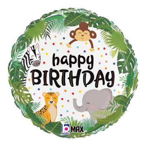 Elephant Birthday Balloon Bouquet, Safari Jungle Birthday Balloons, Happy Birthday Balloon Bundle, Animal Party Decorations