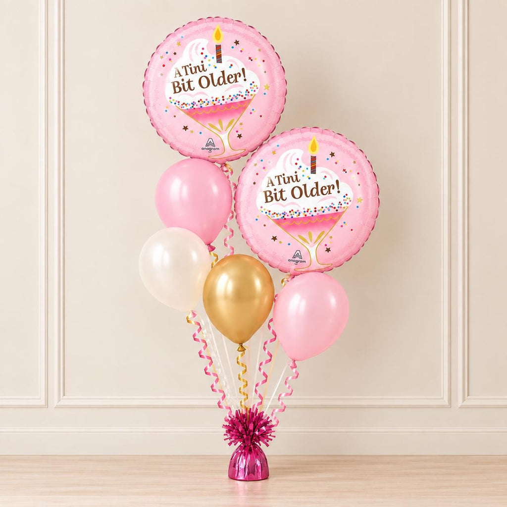A Tini Bit Older Birthday Balloon Bouquet, Pink Martini Birthday Balloons, Girls Birthday Party Decor, Cocktail Birthday Balloon Set