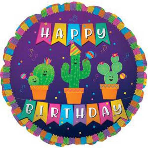 Fiesta Cactus Balloon Bundle, Mexican Birthday Party Decorations, Colorful Happy Birthday Balloons, Cinco de Mayo Party Decor