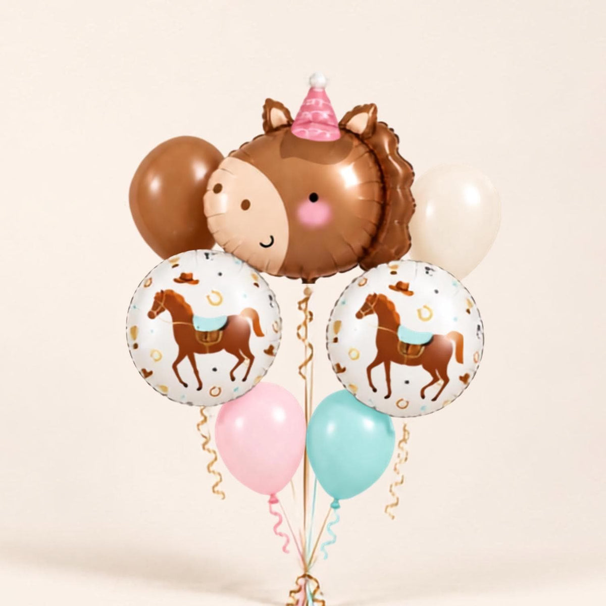 Horse Birthday Balloon Bundle, Cowgirl Party Decorations, Pony Birthday Balloons, Western Baby Shower, Pink Turquoise Horse Decor