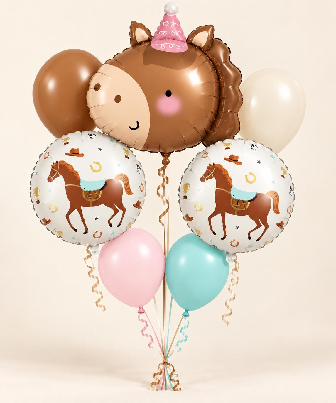 Horse Birthday Balloon Bundle, Cowgirl Party Decorations, Pony Birthday Balloons, Western Baby Shower, Pink Turquoise Horse Decor
