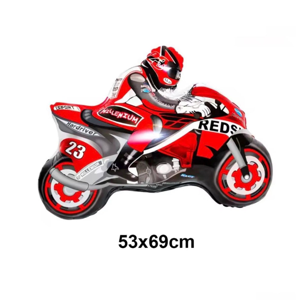 Racing Balloon Bouquet, Motorcycle Party Balloons, Race Theme Decoration Set, Kids Birthday Balloons, Checkered Flag Balloon Red and Black